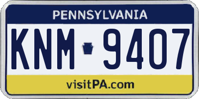 PA license plate KNM9407