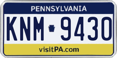 PA license plate KNM9430