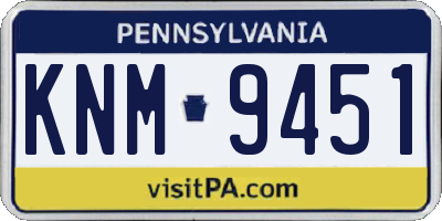 PA license plate KNM9451
