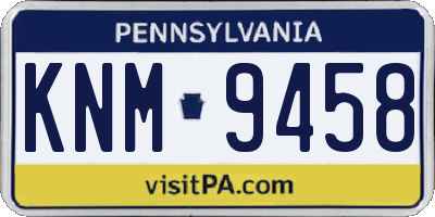 PA license plate KNM9458