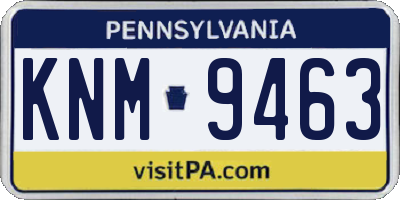 PA license plate KNM9463