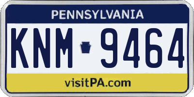 PA license plate KNM9464