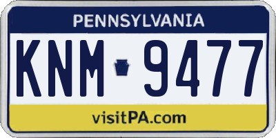 PA license plate KNM9477