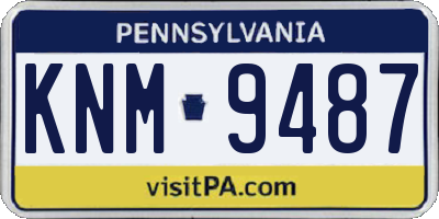 PA license plate KNM9487