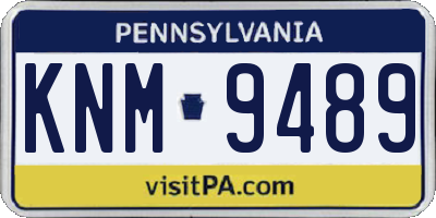PA license plate KNM9489