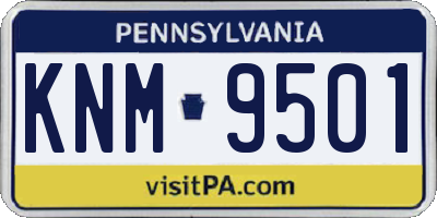 PA license plate KNM9501