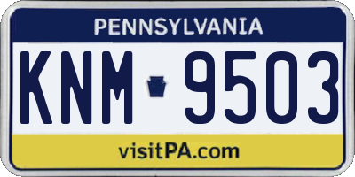 PA license plate KNM9503