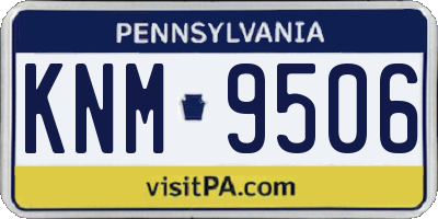PA license plate KNM9506