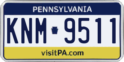 PA license plate KNM9511