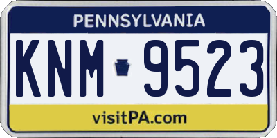 PA license plate KNM9523