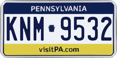 PA license plate KNM9532