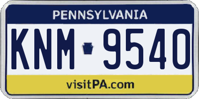 PA license plate KNM9540