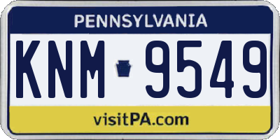 PA license plate KNM9549
