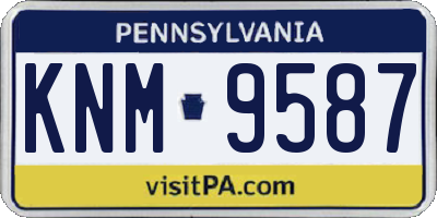PA license plate KNM9587