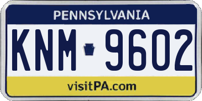 PA license plate KNM9602