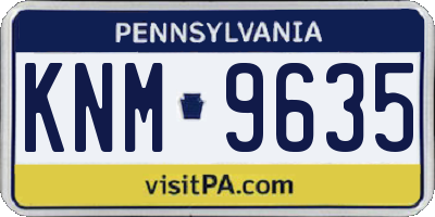 PA license plate KNM9635