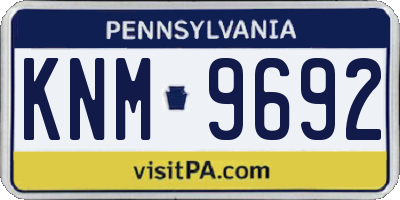 PA license plate KNM9692