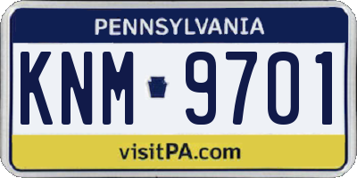 PA license plate KNM9701