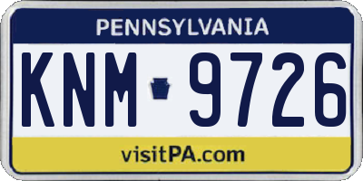 PA license plate KNM9726