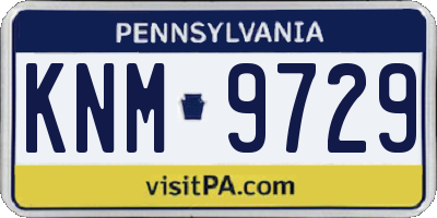 PA license plate KNM9729