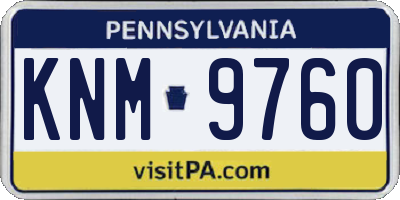 PA license plate KNM9760