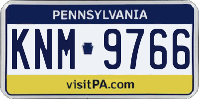 PA license plate KNM9766