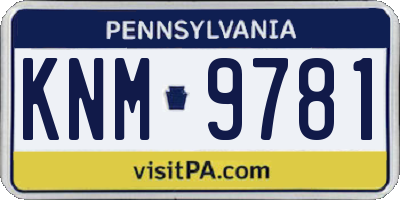 PA license plate KNM9781