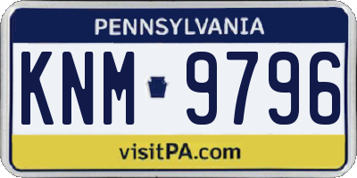 PA license plate KNM9796