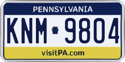 PA license plate KNM9804