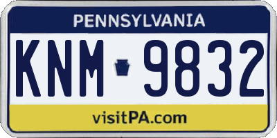 PA license plate KNM9832