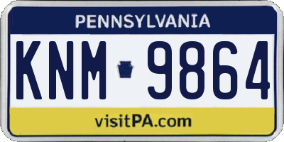 PA license plate KNM9864