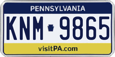 PA license plate KNM9865