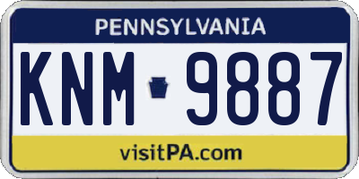 PA license plate KNM9887