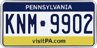 PA license plate KNM9902