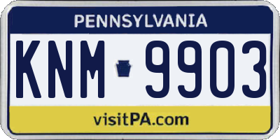 PA license plate KNM9903