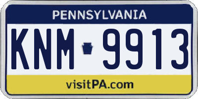 PA license plate KNM9913