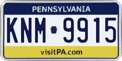 PA license plate KNM9915