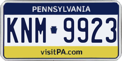 PA license plate KNM9923
