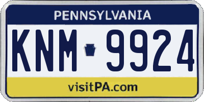 PA license plate KNM9924