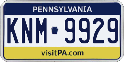 PA license plate KNM9929