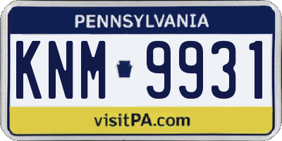 PA license plate KNM9931