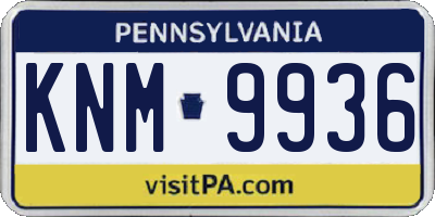 PA license plate KNM9936