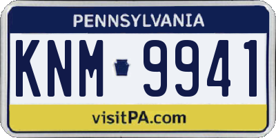 PA license plate KNM9941