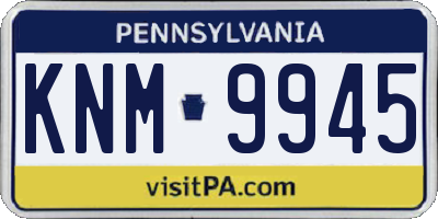 PA license plate KNM9945