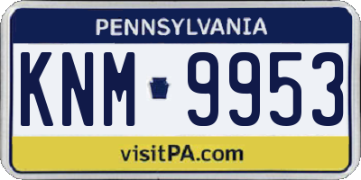 PA license plate KNM9953