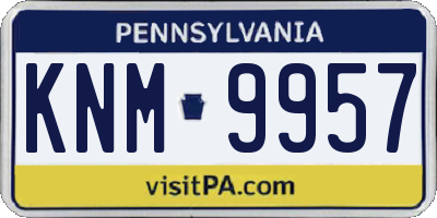 PA license plate KNM9957