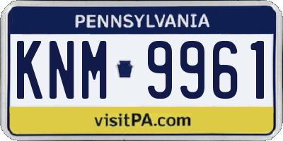 PA license plate KNM9961
