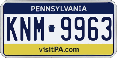 PA license plate KNM9963