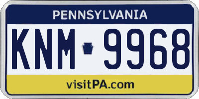 PA license plate KNM9968