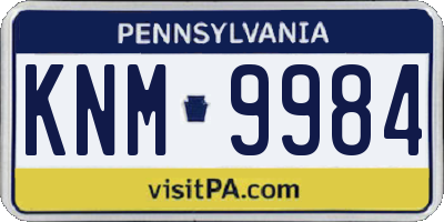 PA license plate KNM9984